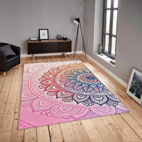 Colorful Mandala Rug, Non-Slip Zen Meditation Carpet