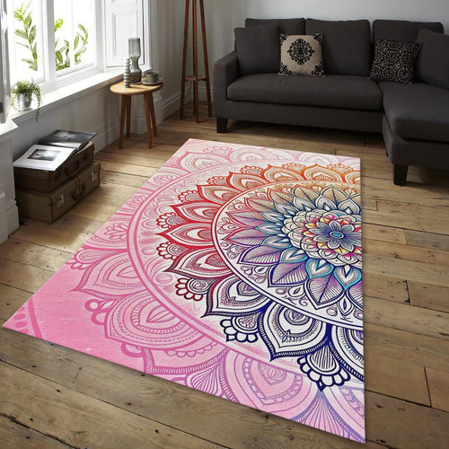 Colorful Mandala Rug, Non-Slip Zen Meditation Carpet