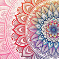 Colorful Mandala Rug, Non-Slip Zen Meditation Carpet