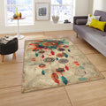 Boho Dreamcatcher Area Rug, Colorful Feather Art, Non-Slip Carpet