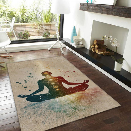 Chakra Meditation Rug, Spiritual Yoga Room Decor