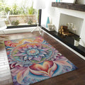 Pastel Mandala Area Rug, Non-Slip Zen Decor