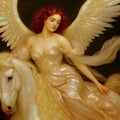 Angel Pegasus Area Rug, Fantasy Zen Decor, Non-Slip Floor Mat