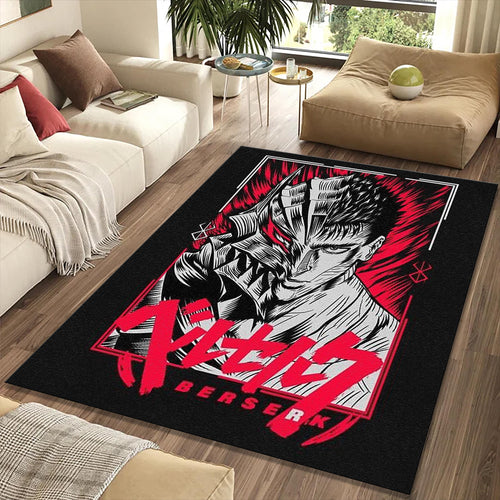Berserk Rug Dark Fantasy Gothic Manga Fan Mat Gamer Room Decor