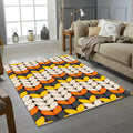 Cozy Knitted Sweater Pattern Rug Fall Harvest Orange Yellow