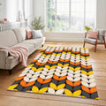 Cozy Knitted Sweater Pattern Rug Fall Harvest Orange Yellow