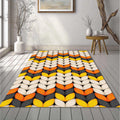 Cozy Knitted Sweater Pattern Rug Fall Harvest Orange Yellow