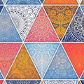 Colorful Mandala Triangle Mosaic Rug