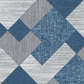 Modern Navy Blue & Gray Geometric Rug