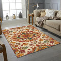 Ornate Mandala Medallion Rug Traditional Oriental Floral