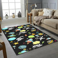 Cute Space Astronaut Doodle Rug Rocket Planets Kids Playroom