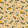 Cute Construction Vehicle Pattern Rug