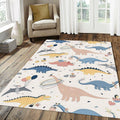 Cute Dinosaur Birthday Party Rug Pastel Pink Blue Dino Kids