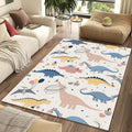 Cute Dinosaur Birthday Party Rug Pastel Pink Blue Dino Kids