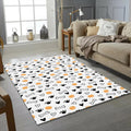 Minimalist Dog Paw Print Doodle Rug