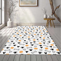 Minimalist Dog Paw Print Doodle Rug