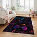 Neon Gaming Controller Pattern Rug Cyberpunk VR Headset Gamer