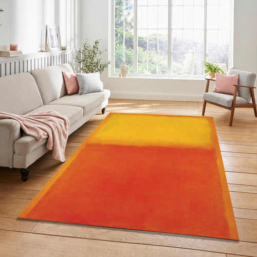 Rothko Style Color Field Rug Abstract Orange Art Mat Minimalist