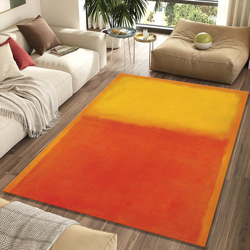Rothko Style Color Field Rug Abstract Orange Art Mat Minimalist
