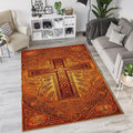 Ornate Celtic Cross Rug Medieval Knotwork & Spiritual Symbols Mat