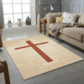 Minimalist Christian Cross Runner Rug