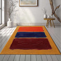 Abstract Color Block Painterly Rug Rothko Style Yellow Navy Red