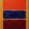 Abstract Color Block Painterly Rug Rothko Style Yellow Navy Red