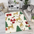 Minimalist Santa & Reindeer Christmas Rug