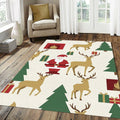 Minimalist Santa & Reindeer Christmas Rug