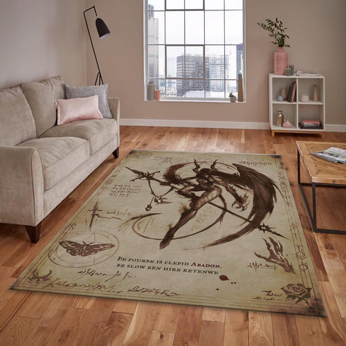 Gothic Deer Rug, Pagan Area Rug Dark Aesthetic Decor Celtic Knot