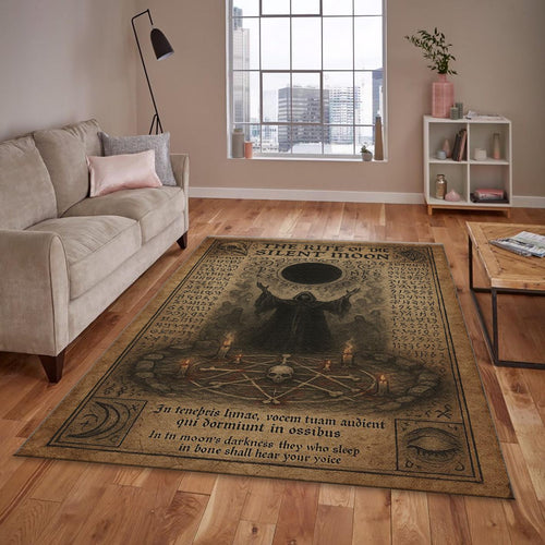 Pagan Rug, Green Goth Carpet Dark Aesthetic Decor, Witchy Celtic