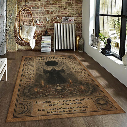 Pagan Rug, Green Goth Carpet Dark Aesthetic Decor, Witchy Celtic