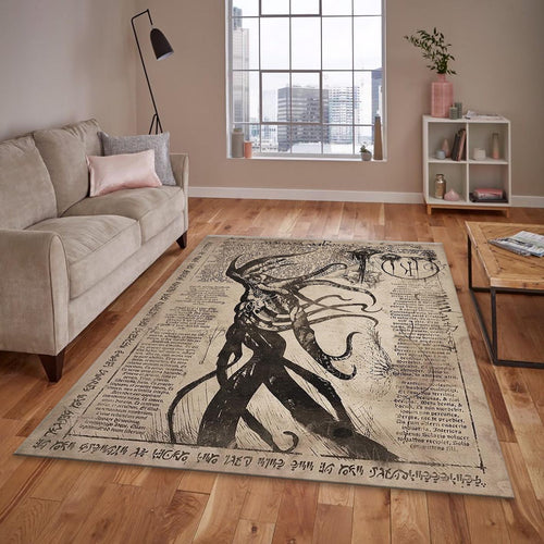 Goth Occult Rug, Dark Academia Area Rug