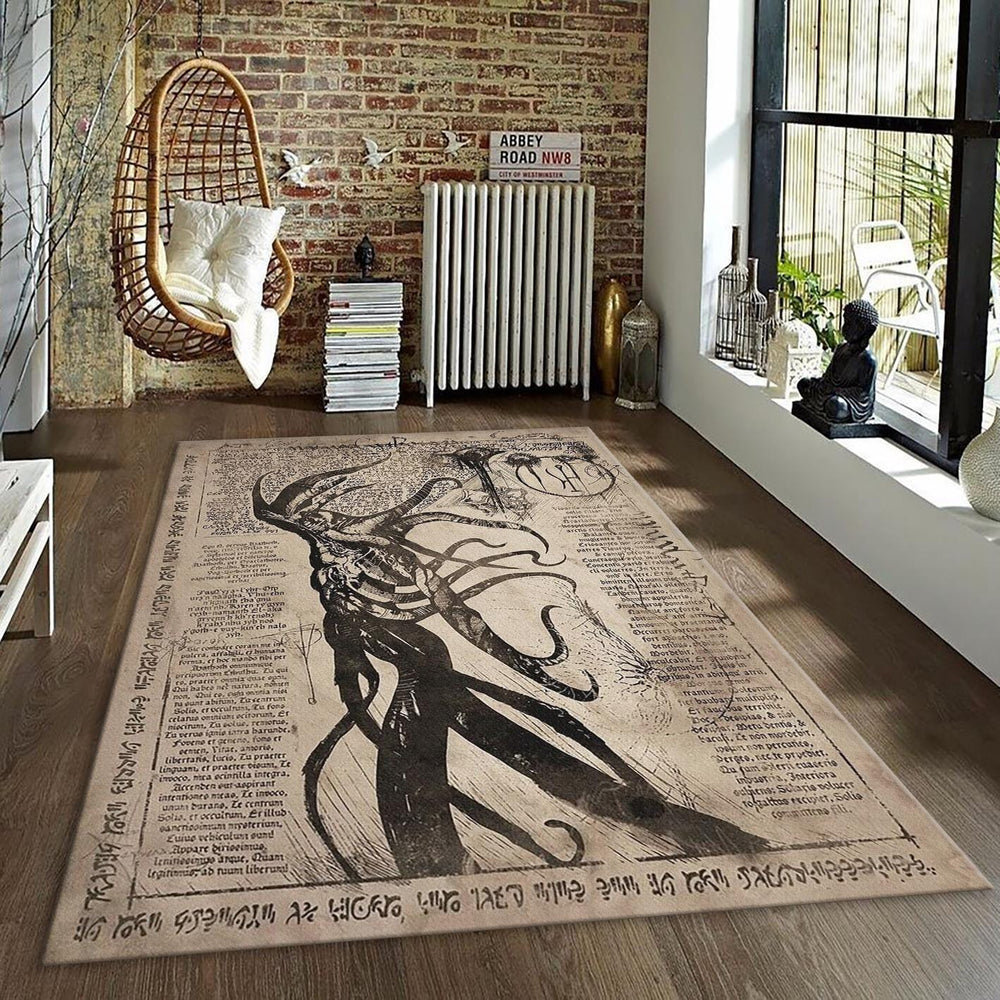 Goth Occult Rug, Dark Academia Area Rug