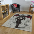 Gothic Demon Girl Rug, Dark Fantasy Area Rug