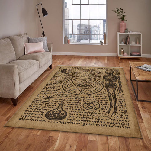 Goth Occult Rug, Dark Academia Area Rug