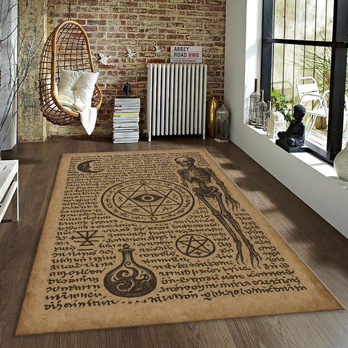 Goth Occult Rug, Dark Academia Area Rug