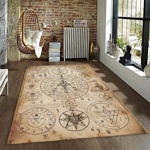 Alchemy Rug, Occult Grimoire Area Rug