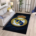 Real Madrid Crest Rug Luxury Man Cave Minimalist Mat Soccer Fan