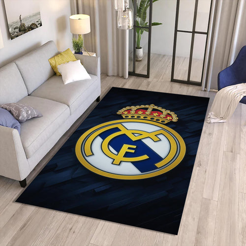 Real Madrid Crest Rug Luxury Man Cave Minimalist Mat Soccer Fan