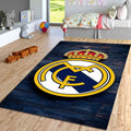 Real Madrid Rug Navy Blue 3D Texture Non-Slip Mat Modern Soccer