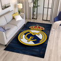 Real Madrid Rug Navy Blue 3D Texture Non-Slip Mat Modern Soccer