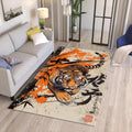 Japanese Tiger Ukiyo-e Rug Living Room Decor Non-Slip Washable