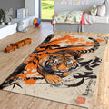 Japanese Tiger Ukiyo-e Rug Living Room Decor Non-Slip Washable