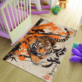 Japanese Tiger Ukiyo-e Rug Living Room Decor Non-Slip Washable