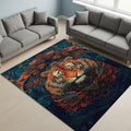 Majestic Tiger Art Nouveau Rug Boho Living Room Decor Non-Slip