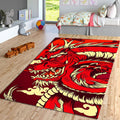 Fierce Red Dragon Rug Man Cave Gaming Room Decor Non-Slip