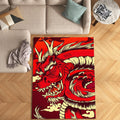 Fierce Red Dragon Rug Man Cave Gaming Room Decor Non-Slip