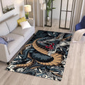 Japanese Dragon Tattoo Rug Man Cave Gaming Room Decor Non-Slip