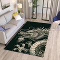 Japanese Dragon Print Rug Man Cave Living Room Decor Machine